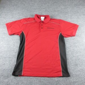 Office Depot Polo Shirt Mens M Red Short Sleeve Colorblock Office Depot Logo